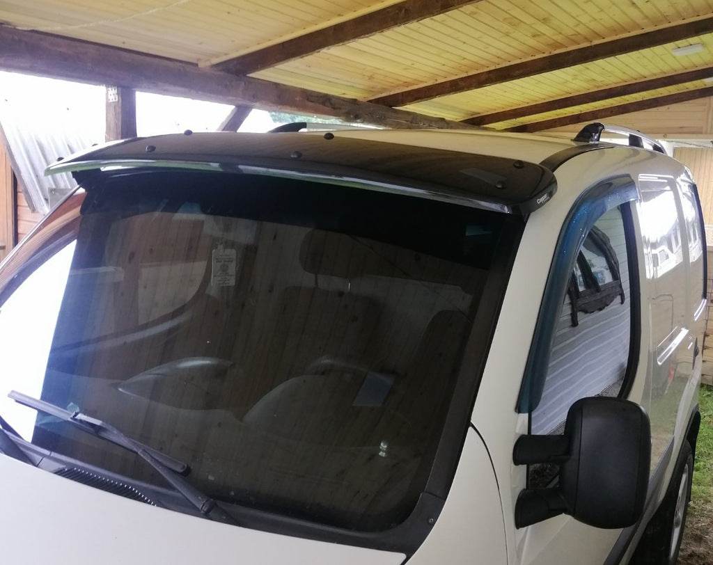 The visor on the windshield (gloss black, 5mm) for Fiat Doblo I 2001-2005 - Reelken Auto