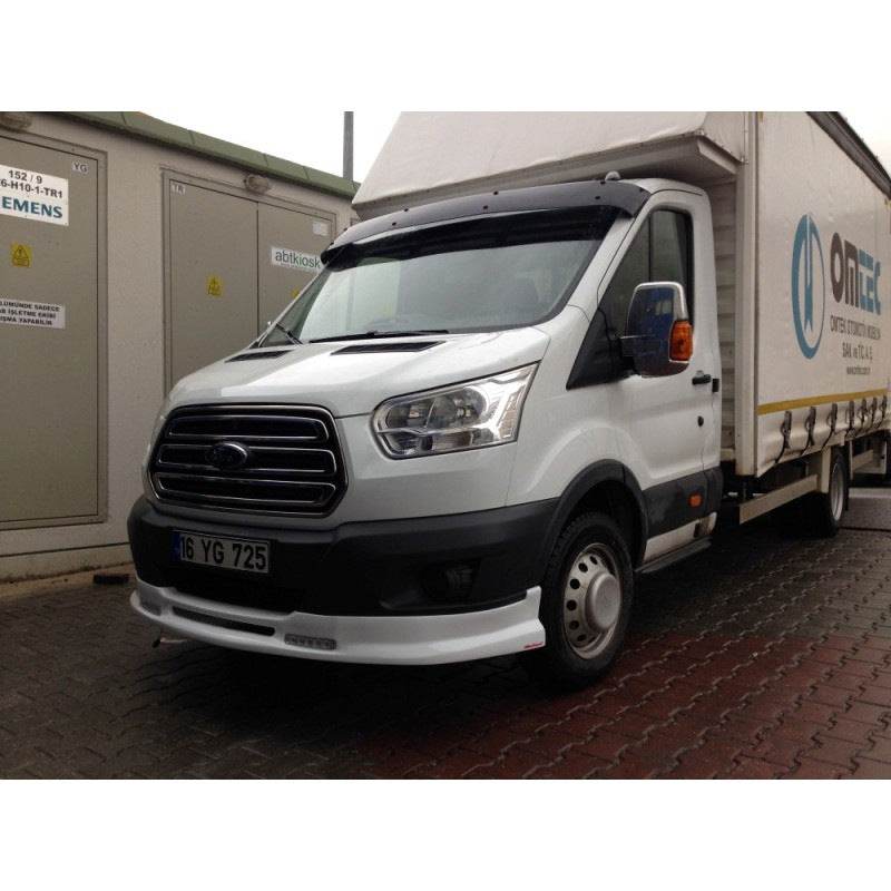 The visor on the windshield (gloss black, 5mm) for Ford Transit 2014↗ - Reelken Auto