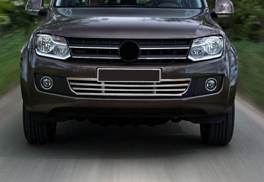 Grille in bumper (stainless) for Volkswagen Amarok 2010-2022 - Reelken Auto
