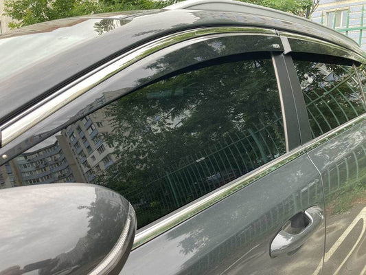 Windbreakers with chrome molding (4 pcs, Niken) for Kia Sportage 2015-2021 - Reelken Auto