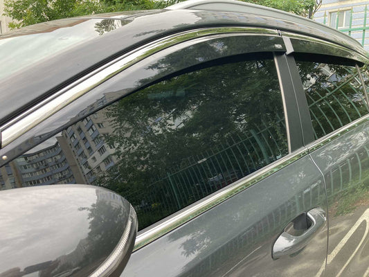 Window Deflectors with Chrome Trim (4 pcs, Niken) for Kia Sportage 2015-2021 - image 1