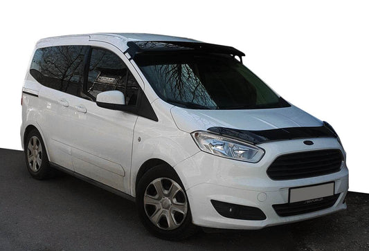 The visor on the windshield (gloss black, 5mm) for Ford Courier 2014-2023 - Reelken Auto