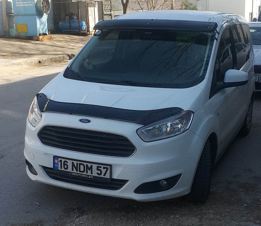 The visor on the windshield (gloss black, 5mm) for Ford Courier 2014-2023 - Reelken Auto