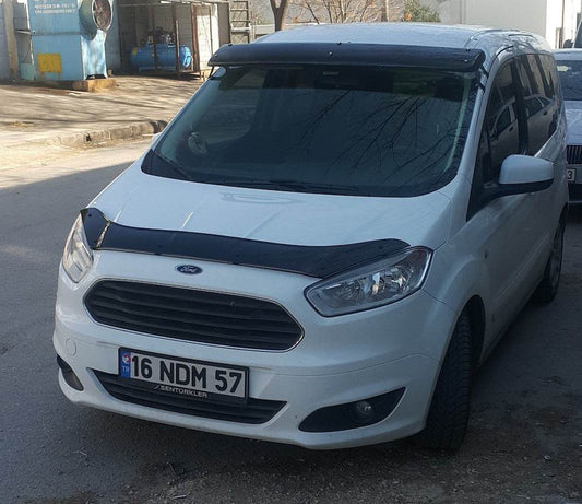 The visor on the windshield (gloss black, 5mm) for Ford Courier 2014-2023 - Reelken Auto