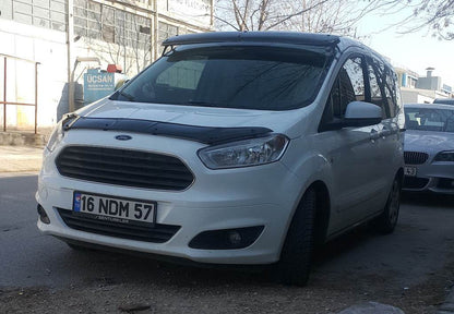 The visor on the windshield (gloss black, 5mm) for Ford Courier 2014-2023 - Reelken Auto