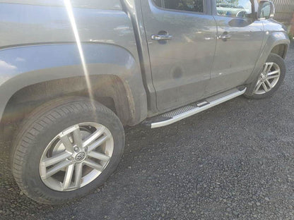 Lateral platforms Mevsim Gray (2 pieces, aluminum) for Volkswagen Amarok 2010-2022 - Reelken Auto