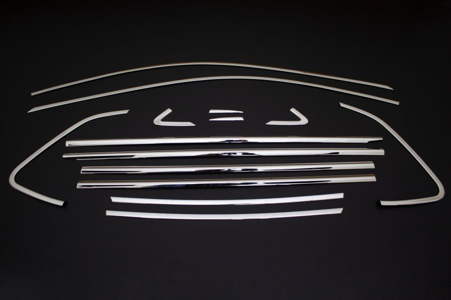 Full window trim set (14 pcs, stainless steel) for Volkswagen Polo 2017- - image 2