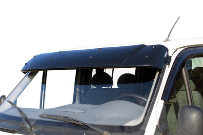 The visor on the windshield (gloss black, 5mm) for Ford Transit 1991-2000 - Reelken Auto