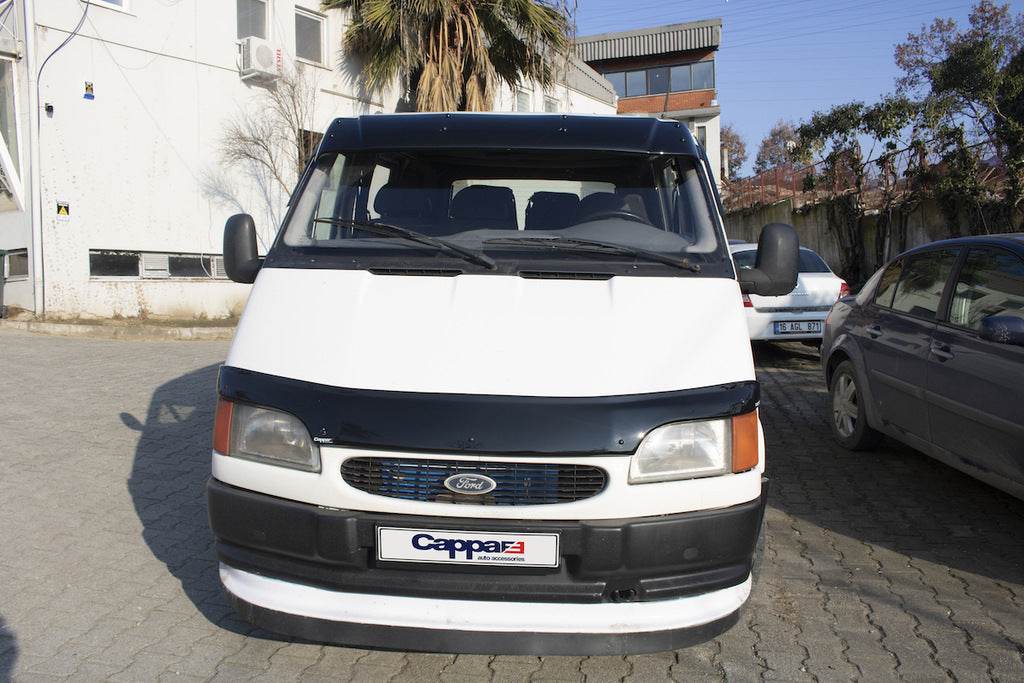 The visor on the windshield (gloss black, 5mm) for Ford Transit 1991-2000 - Reelken Auto