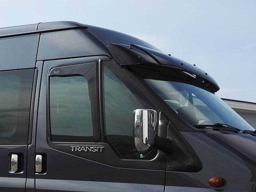 The visor on the windshield (gloss black, 5mm) for Ford Transit 2000-2014 - Reelken Auto