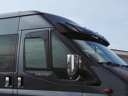 The visor on the windshield (gloss black, 5mm) for Ford Transit 2000-2014 - Reelken Auto