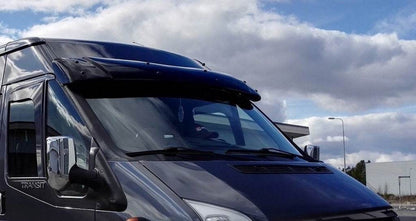 The visor on the windshield (gloss black, 5mm) for Ford Transit 2000-2014 - Reelken Auto