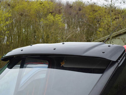 The visor on the windshield (gloss black, 5mm) for Ford Transit 2000-2014 - Reelken Auto