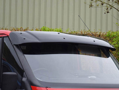 The visor on the windshield (gloss black, 5mm) for Ford Transit 2000-2014 - Reelken Auto