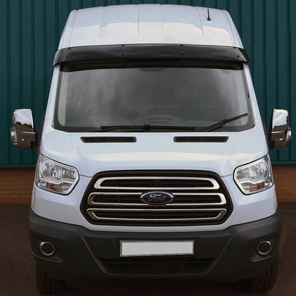 The visor on the windshield (gloss black, 5mm) for Ford Transit 2014↗ - Reelken Auto