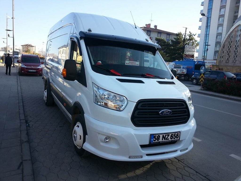 The visor on the windshield (gloss black, 5mm) for Ford Transit 2014↗ - Reelken Auto