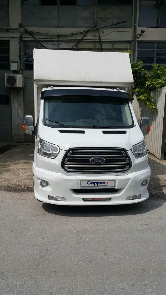 The visor on the windshield (gloss black, 5mm) for Ford Transit 2014↗ - Reelken Auto