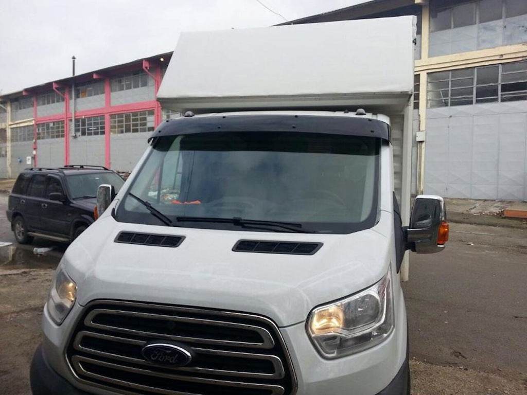 The visor on the windshield (gloss black, 5mm) for Ford Transit 2014↗ - Reelken Auto