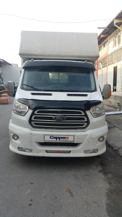 The visor on the windshield (gloss black, 5mm) for Ford Transit 2014↗ - Reelken Auto