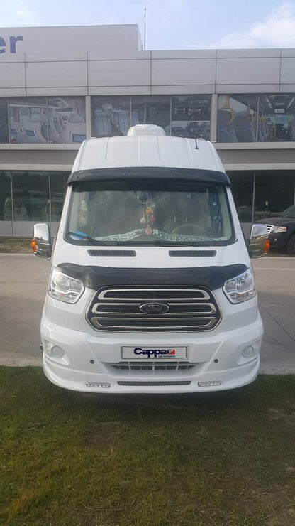 The visor on the windshield (gloss black, 5mm) for Ford Transit 2014↗ - Reelken Auto