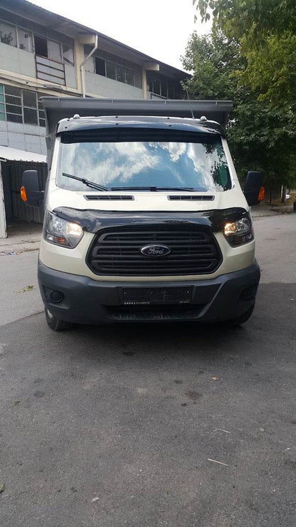 The visor on the windshield (gloss black, 5mm) for Ford Transit 2014↗ - Reelken Auto