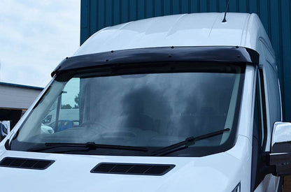 The visor on the windshield (gloss black, 5mm) for Ford Transit 2014↗ - Reelken Auto