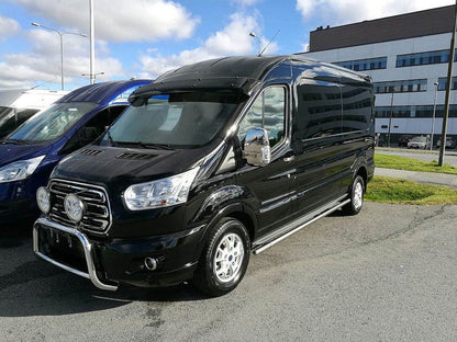 The visor on the windshield (gloss black, 5mm) for Ford Transit 2014↗ - Reelken Auto