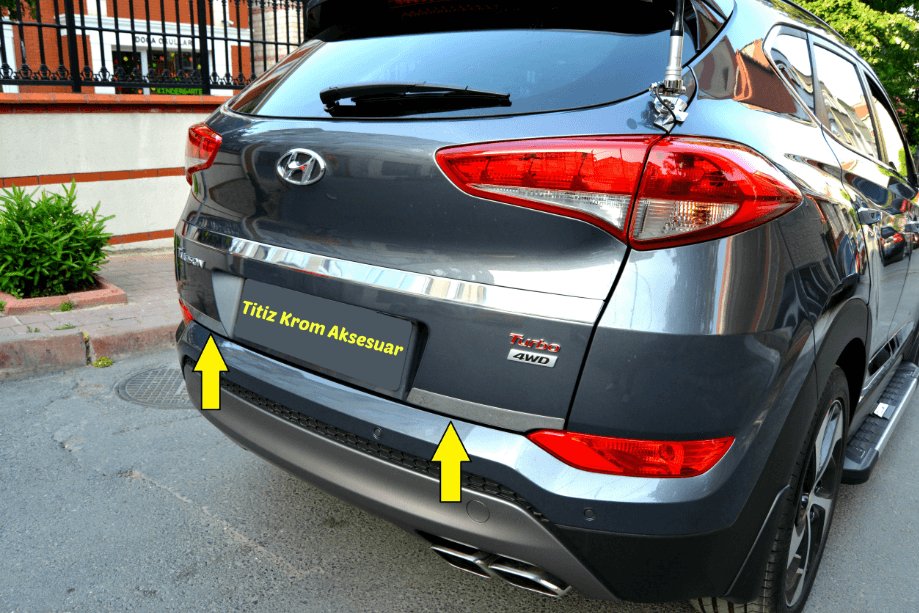 Trunk trim cover (2 pcs, stainless steel) for Hyundai Tucson TL 2016-2021 - image 1