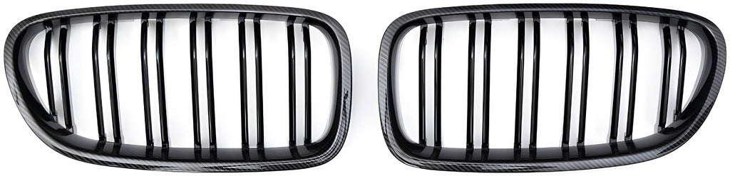 M-Look Kidney Grilles (gloss black with carbon hydro dip) for BMW 5 Series F10/F11 2010–2016 - image 2