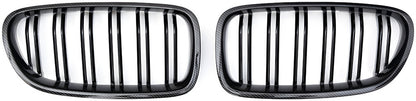 M-Look Kidney Grilles (gloss black with carbon hydro dip) for BMW 5 Series F10/F11 2010–2016 - image 2