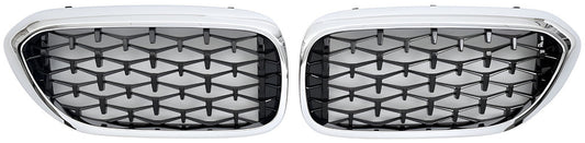 Diamond Black V1 Kidney Grilles (2017-2020, Chrome Trim) for BMW 5 Series G30/G31 2017-2023 - image 2