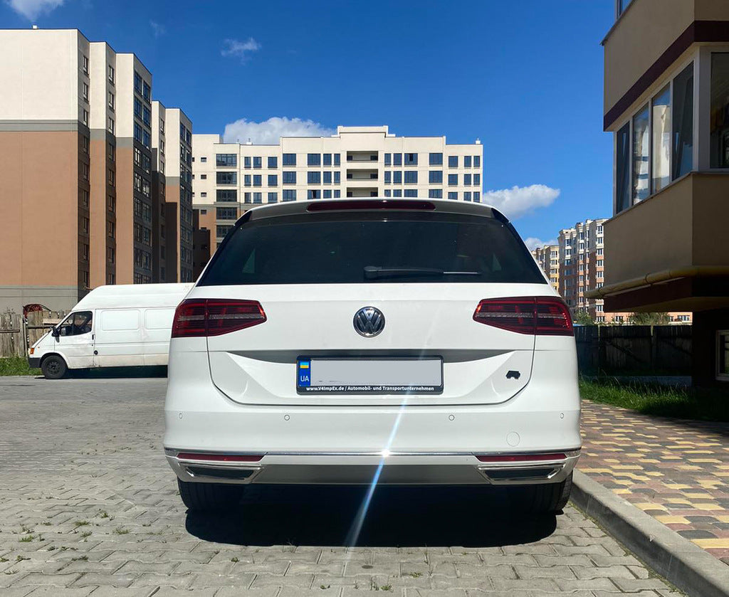 Exhaust tip covers imitation SD/SW (2015-2018, 2 pcs, stainless steel) for Volkswagen Passat B8 2015-2023 - image 3