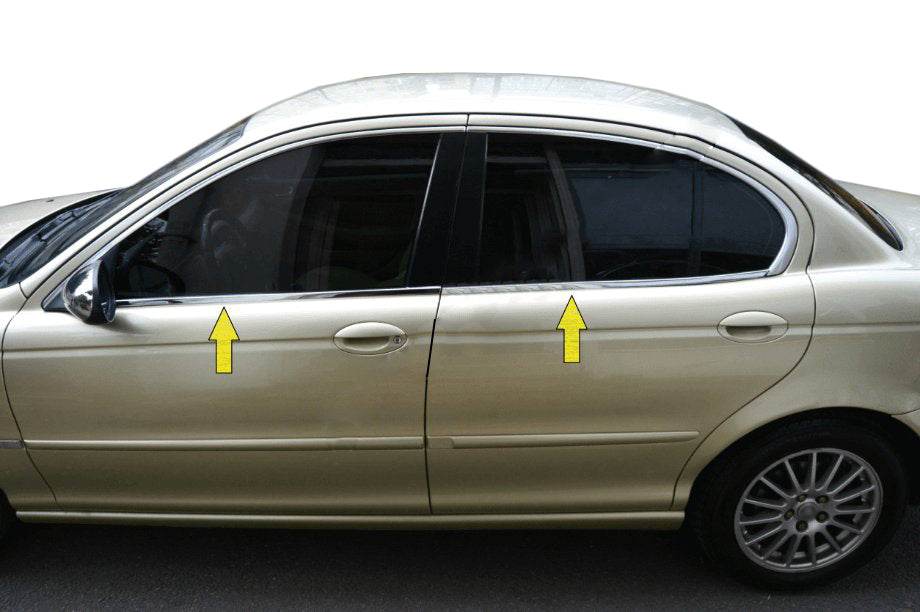 Bottom edging of glass (stainless) for Jaguar X Type - Reelken Auto