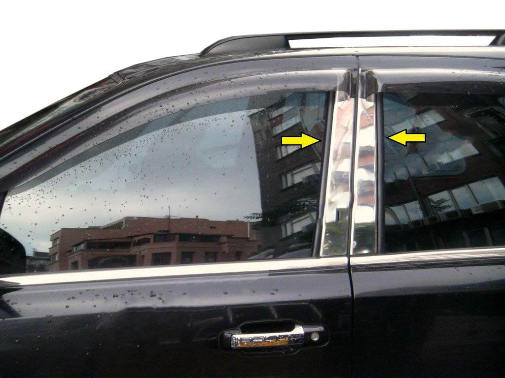 Door pillar molding (6 pieces, stainless steel) for Mitsubishi L200 2015-2024 - Reelken Auto