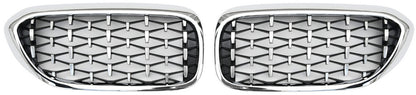 Diamond Silver V1 Grille Inserts (2017-2020, Chrome Trim) for BMW 5 Series G30/G31 2017-2023 - image 2