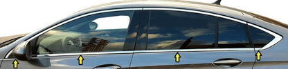 Edging glass (8 pieces, stainless steel) for Opel Insignia 2017-2022 - Reelken Auto
