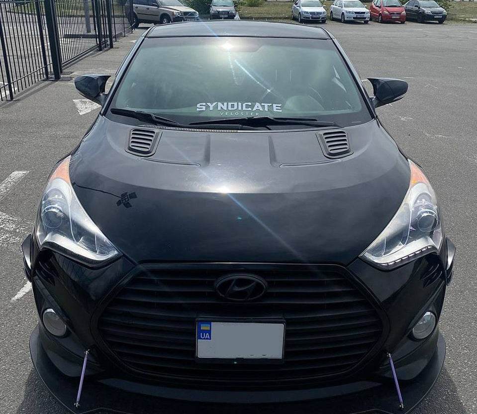 Covers for mirrors with a cutout for turning BMW-style (2 pcs) for Hyundai Veloster 2011-2017 - Reelken Auto