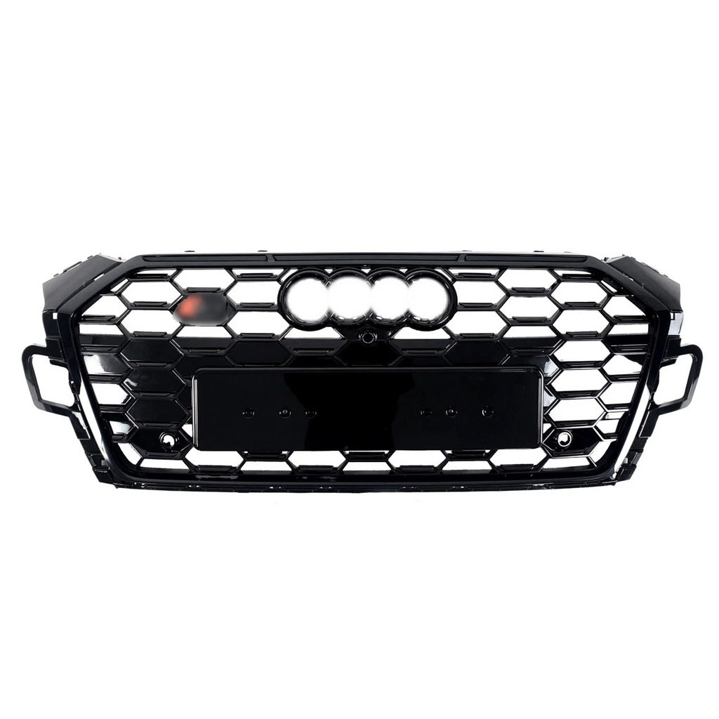 S-style front grille (2020-2025, black) for Audi A5 2016-2025 - image 1