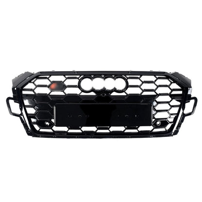 S-style front grille (2020-2025, black) for Audi A5 2016-2025 - image 1
