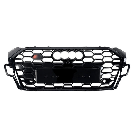 S-style front grille (2020-2025, black) for Audi A5 2016-2025 - image 1