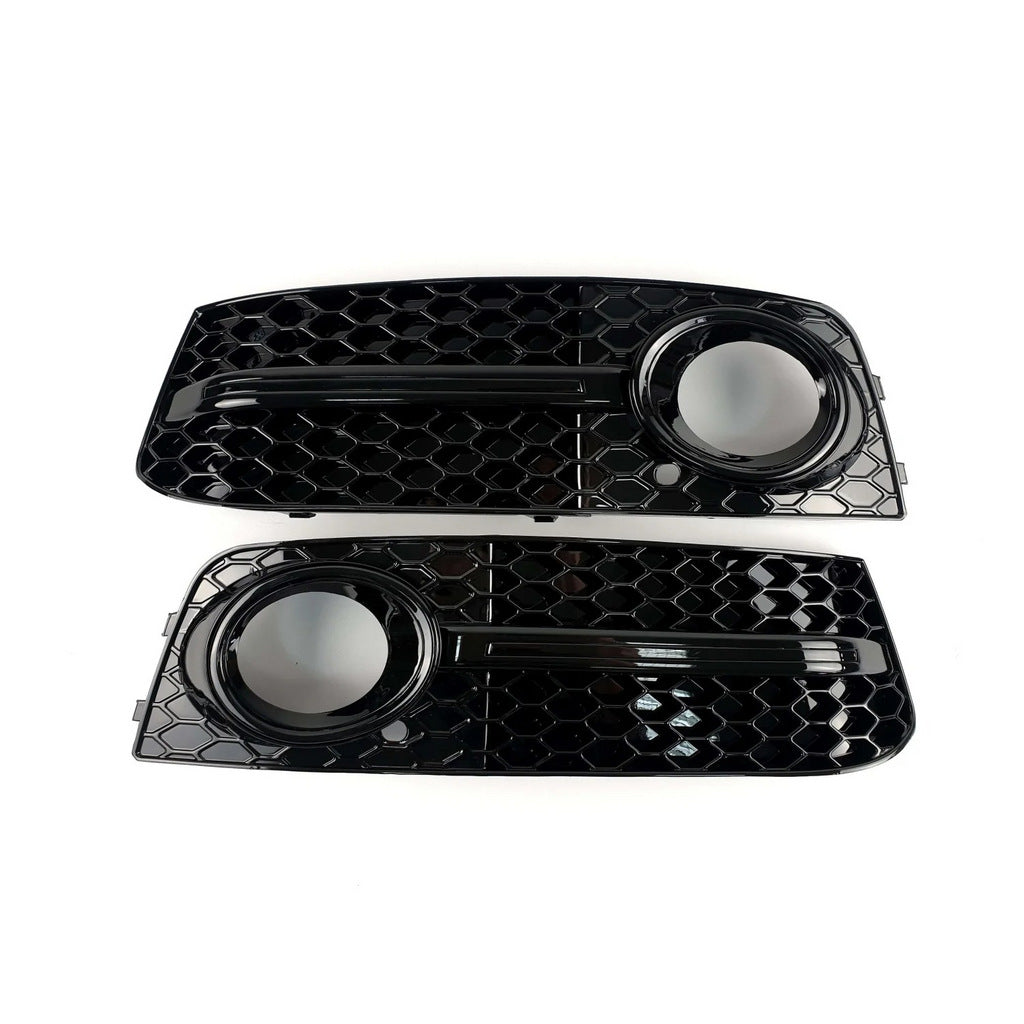 RS-Style fog light grilles (2007-2011, 2 pcs, Black) for Audi A4 B8 2007-2015 - image 2