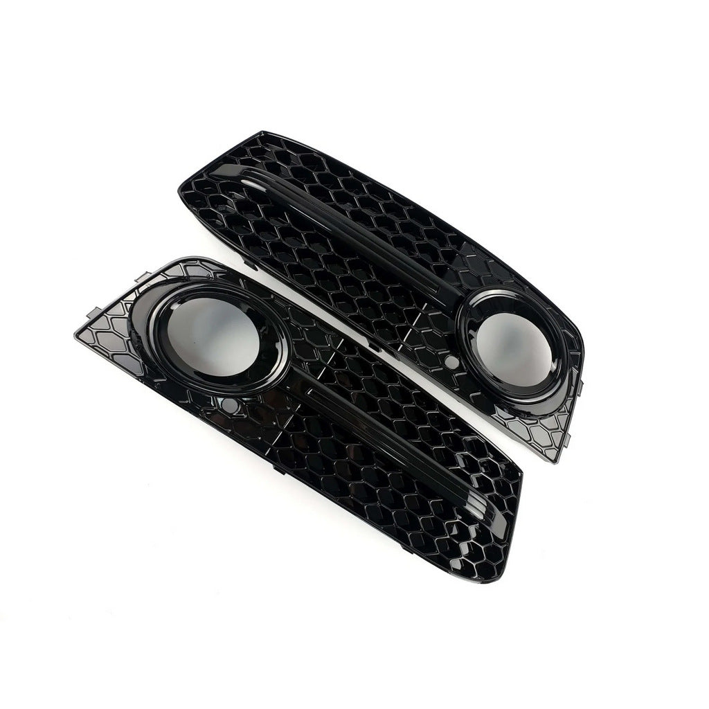 RS-Style fog light grilles (2007-2011, 2 pcs, Black) for Audi A4 B8 2007-2015 - image 1