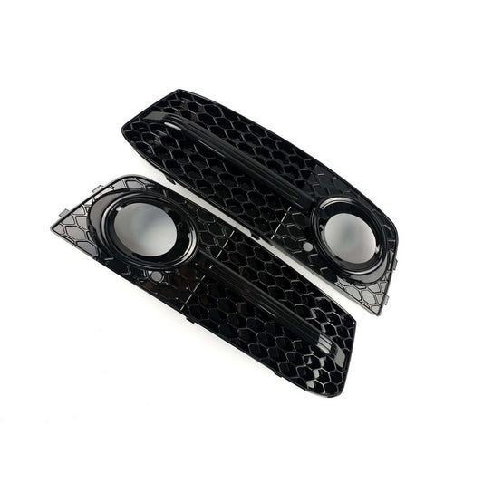 RS-Style fog light grilles (2007-2011, 2 pcs, Black) for Audi A4 B8 2007-2015 - image 1