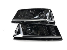 Fog light grilles with RS-Style hole (2016-2019, 2 pcs, Black) for Audi A4 B9 2015-2024 - image 1