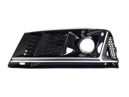 Fog light grilles with RS-Style hole (2016-2019, 2 pcs, Black) for Audi A4 B9 2015-2024 - image 3