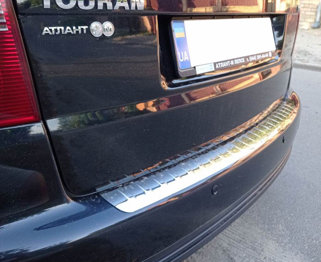 Rear bumper Carmos (stainless) for Volkswagen Touran 2003-2010 - Reelken Auto