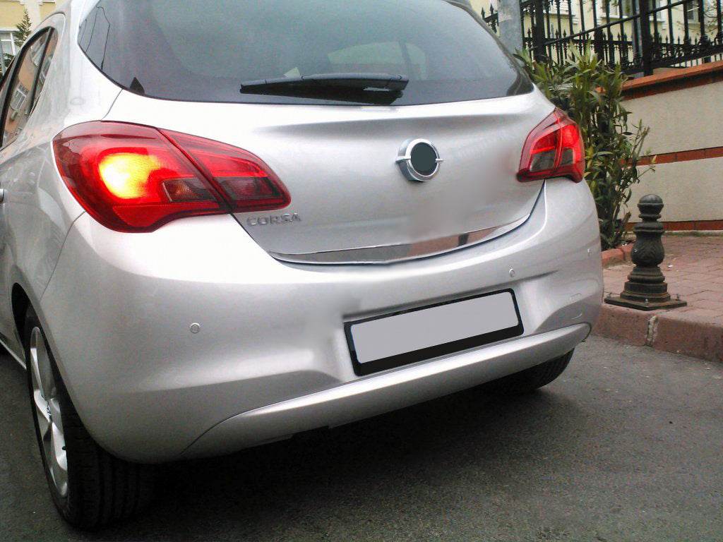 The edge of the trunk (stainless) for Opel Corsa E 2015-2019 - Reelken Auto