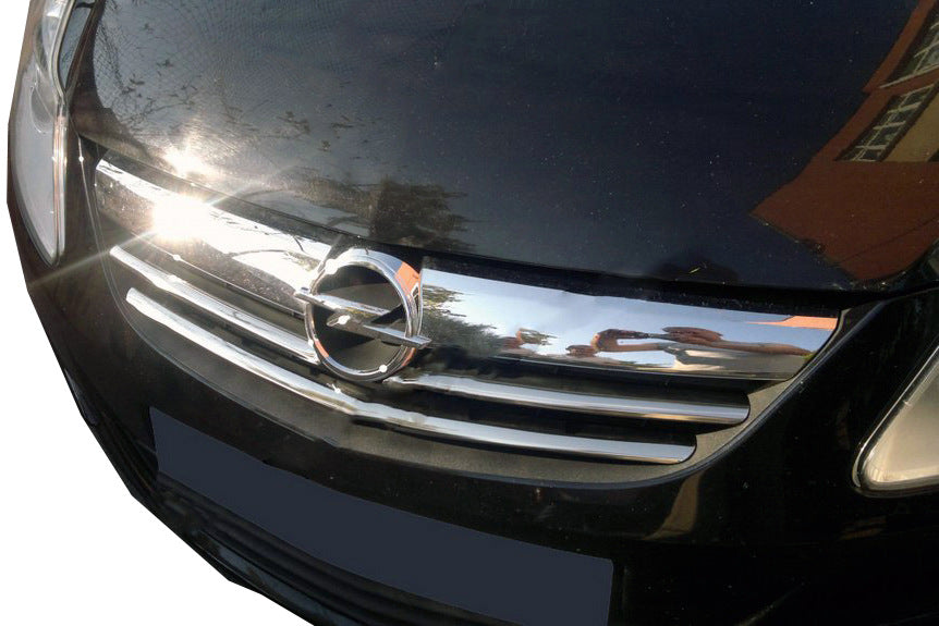 Grille Trim Covers (3 pcs, Stainless Steel) for Opel Corsa D 2007-2014 - image 1