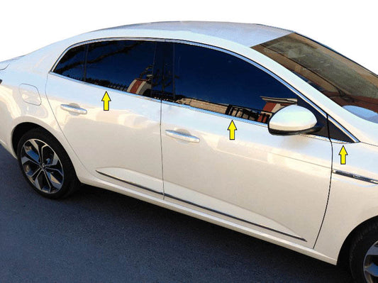 Bottom edging of glass (Sedan, 6-piece, stainless steel) for Renault Megane IV 2016-2025 - image 1