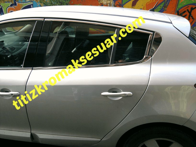 Upper window trim (HB, 6 pcs, stainless steel) for Renault Megane III 2009-2016 - image 4